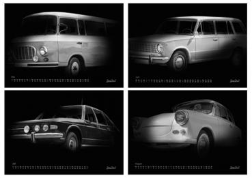 A2 Wandkalender mit Motiv von OstCars black / white A2K13